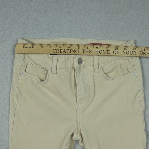 Pilcro High-Rise Skinny Corduroy Pants Cream Beige Women Size 26 Anthropologie - Picture 8 of 12